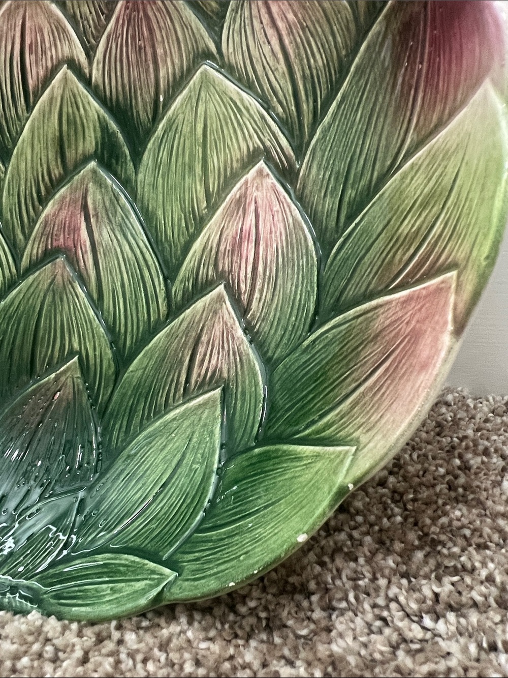 JCP Italy Artichoke Bowl Majolica Art Pottery Vintage - Picture 4 of 10